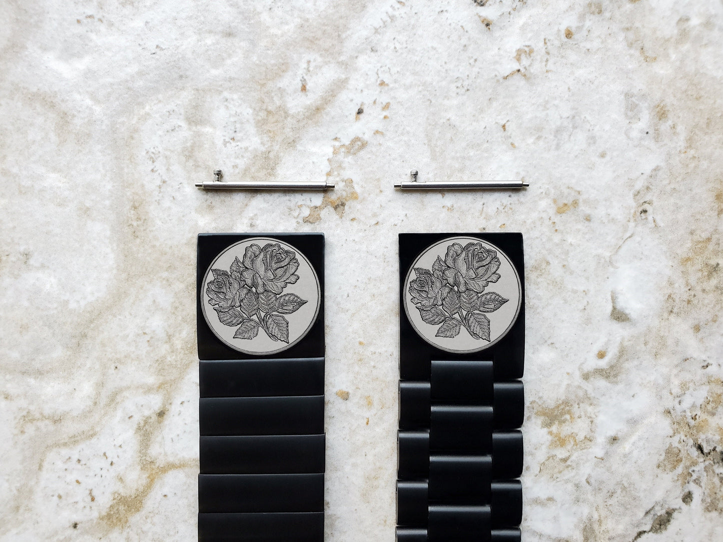 Roses Floral Engraved Watch Band for Garmin Forerunner 745 265 255 Venu 3 2 Vivoactive 4 Darth Vader First Avenger Black St Steel Strap RS1