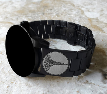 Engraved Watch Band for Garmin Forerunner 745 265 255 Venu 2 Vivoactive 3 4 Darth Vader First Avenger Black Stainless Steel Strap MS1 -B22