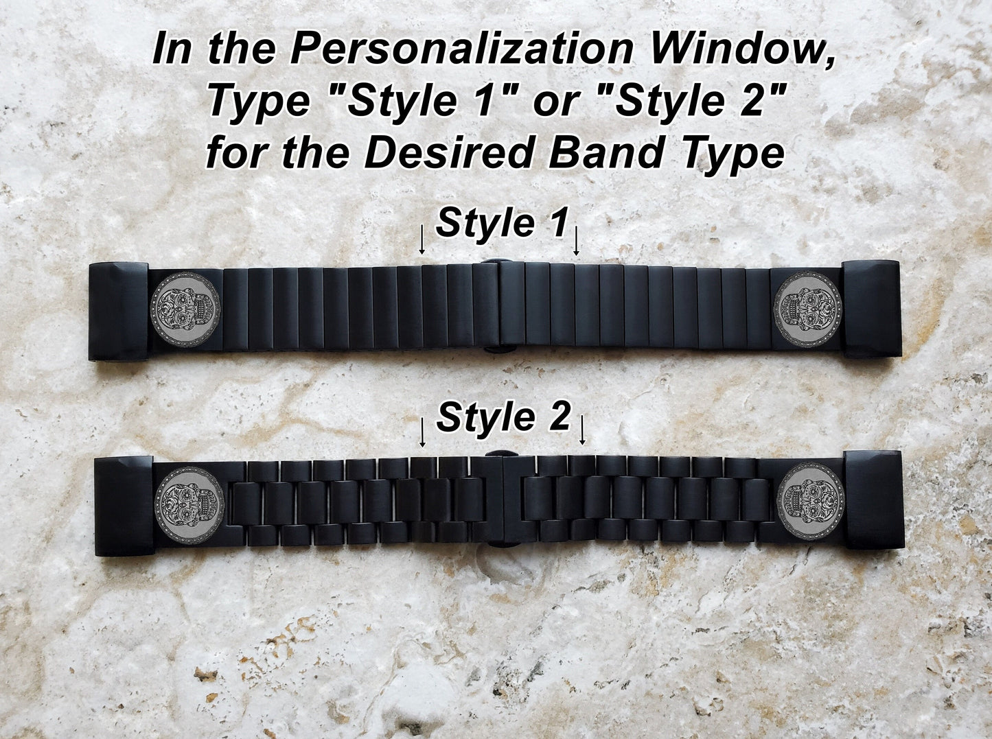 Engraved Watch Band for Garmin epix Pro 51mm Foretrex 601 701 Quatix 3 6X 7X D2 Tactix 7 Pro Instinct 2X Solar Black Stainless Steel SS2 A26