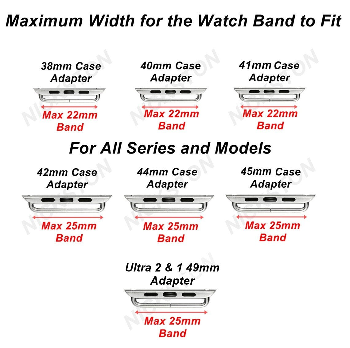 Apple Rose Gold Silver Black Band Adapters for iWatch All Series 38mm 40mm 41mm 42mm 44mm 45mm 49mm Case Pair Lugs Connector Strap Star Tool