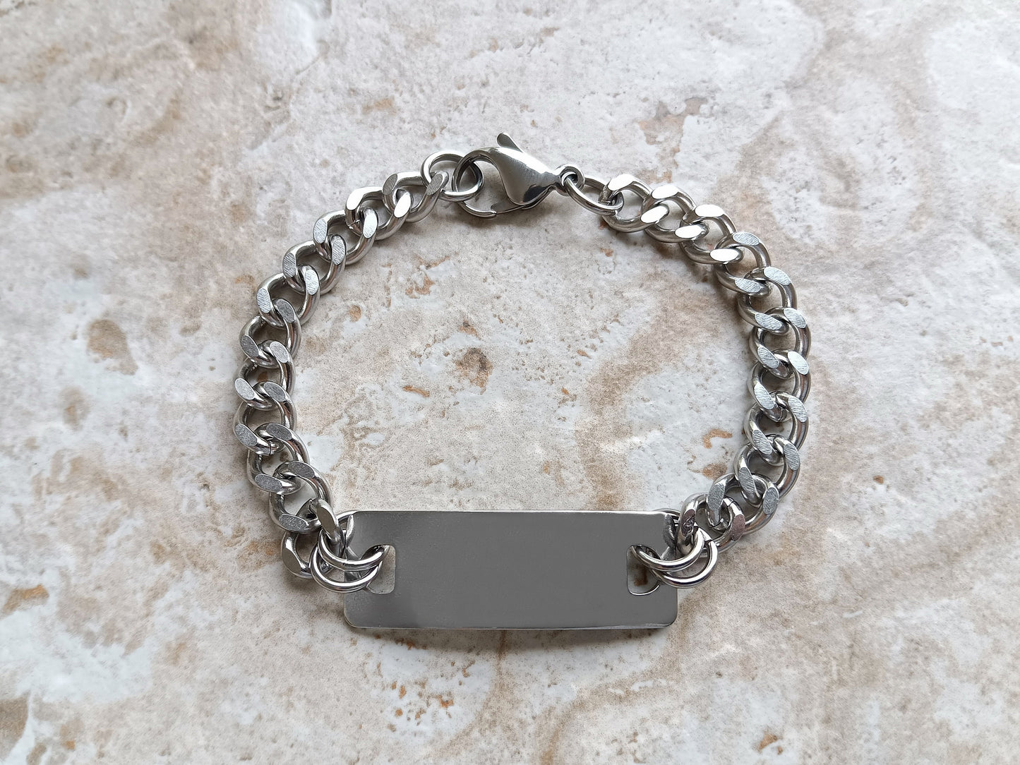 Medical ID Name Alert Bracelet Custom Personalized Engraved 8mm Cuban Stainless Steel Band Strap Tarnish Resistant Jewelry Great Gift