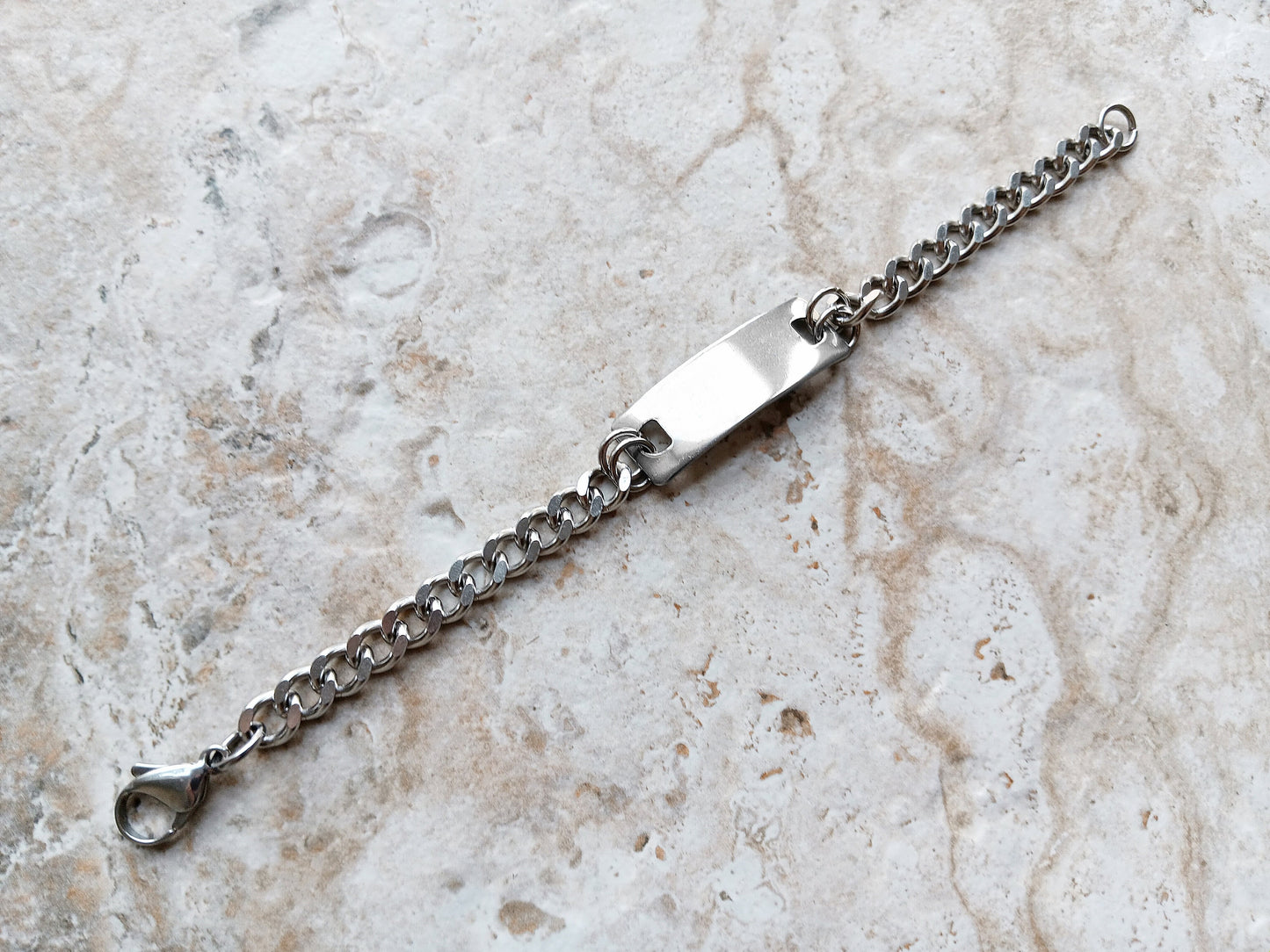 Medical ID Name Alert Bracelet Custom Personalized Engraved 8mm Cuban Stainless Steel Band Strap Tarnish Resistant Jewelry Great Gift