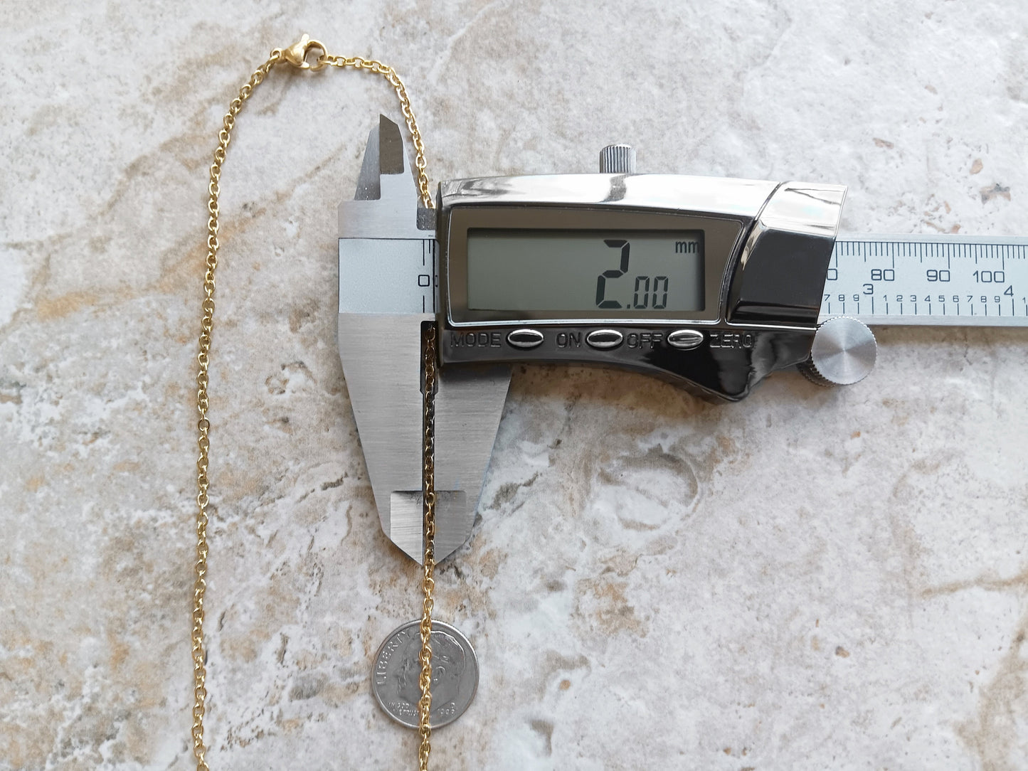 2mm Gold Shiny Color Stainless Steel Rolo Chains Necklace Unisex Customisable Size Elegant Fine Jewelry Tarnish Resistant