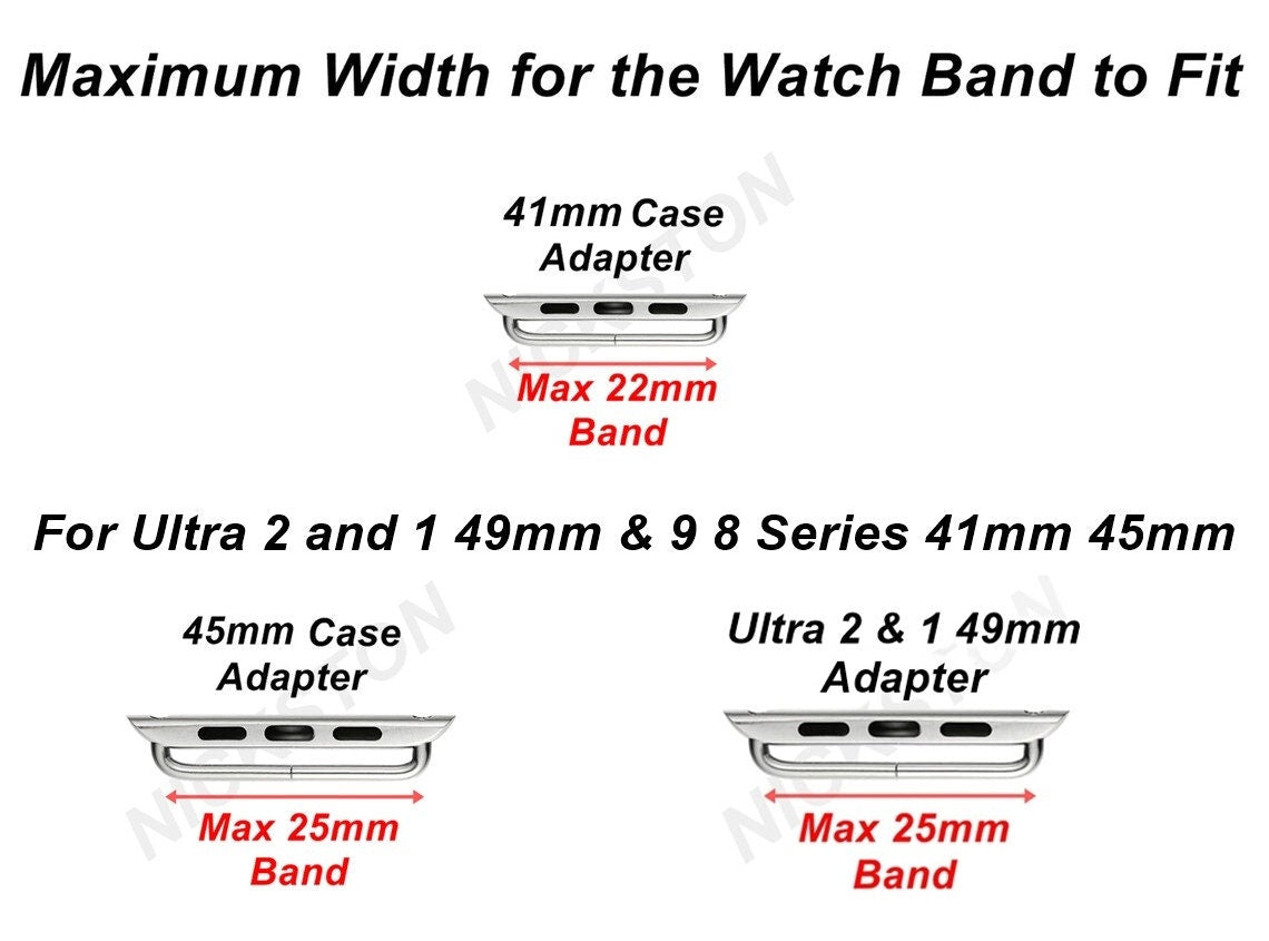 Apple Rose Gold Silver Black Band Adapters for iWatch Ultra 2 49mm and 9 8 Series 41mm 45mm Case Pair Lugs Connectors Strap Star Tool