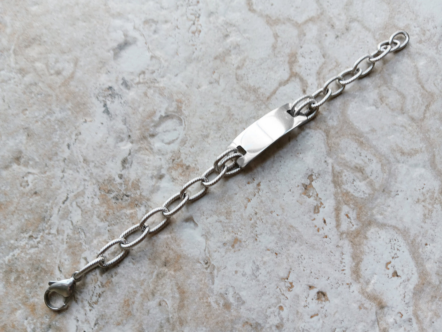 Medical ID Name Alert Bracelet Custom Personalized Engraved Twisted Wire Stainless Steel Band Strap Tarnish Resistant Jewelry Great Gift