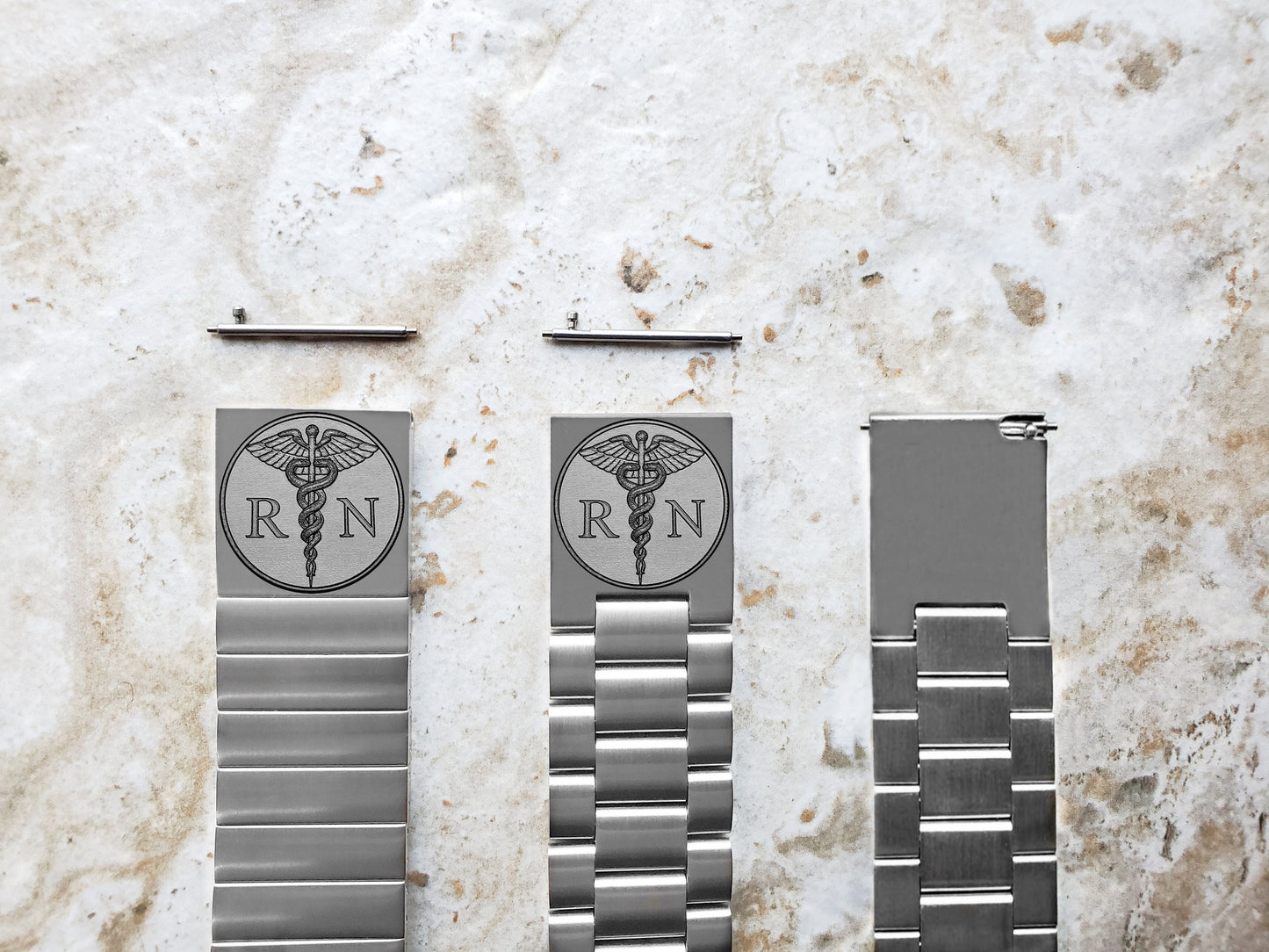 Registered Nurse Engraved Watch Band Compatible with Samsung Galaxy Watch 3 45mm 46mm Gear S3 Frontier and Classic St Steel Strap RN1-B22