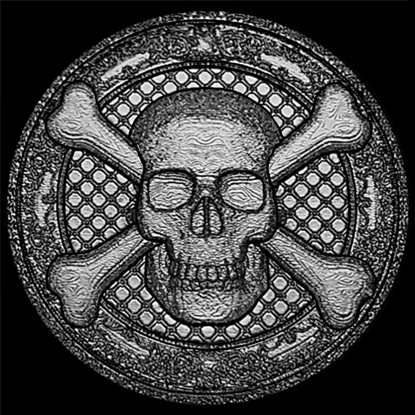 Google Pixel Watch 3 2 1 41mm Engraved Skull Crossbones Watch Band Stainless Steel Tooled Black Color Bracelet Strap SC3 -A20