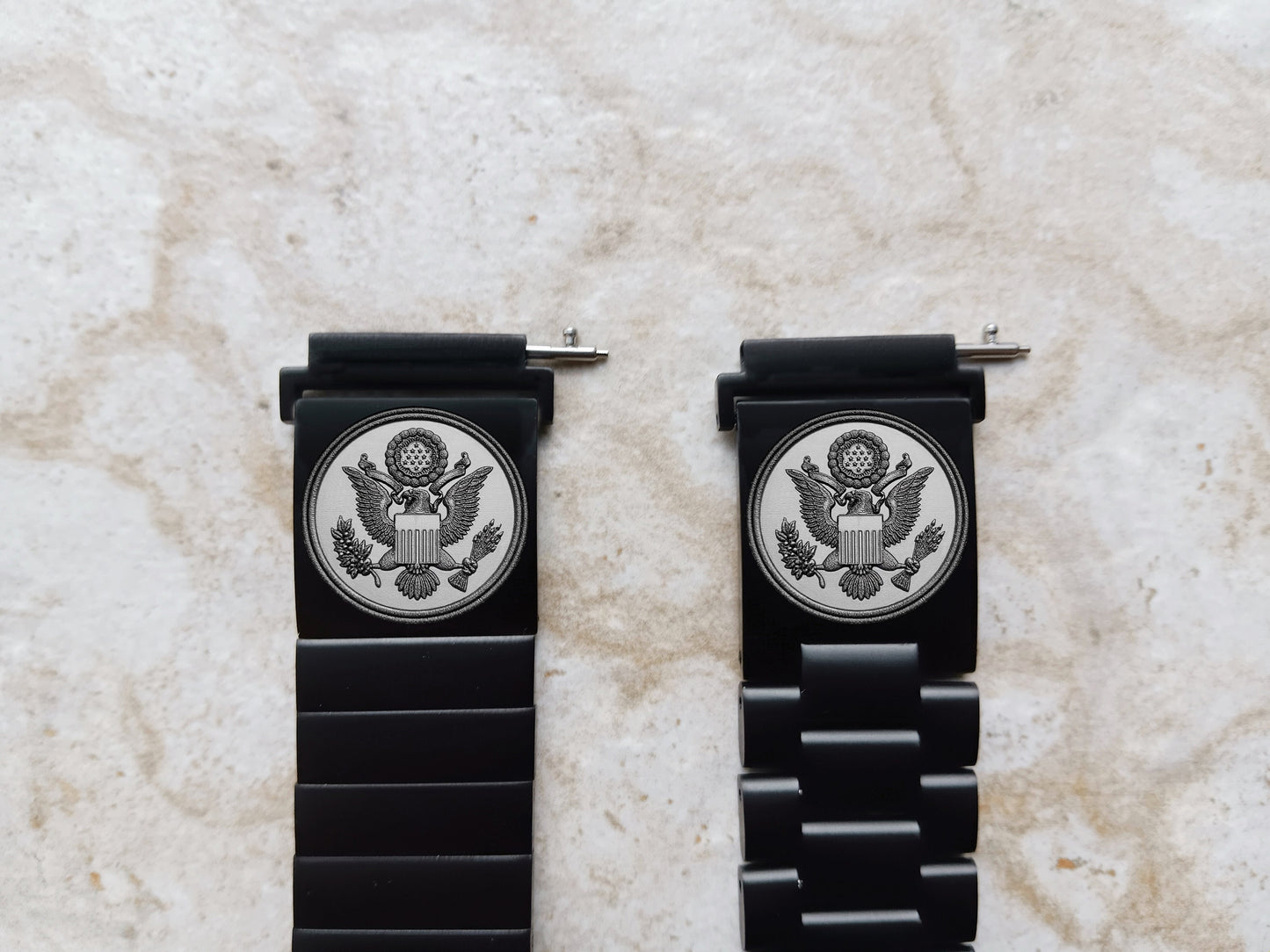 Google Pixel Watch 3 2 1 41mm Engraved American Eagle Watch Band Stainless Steel Tooled Black Color Bracelet Strap AS1 -A20