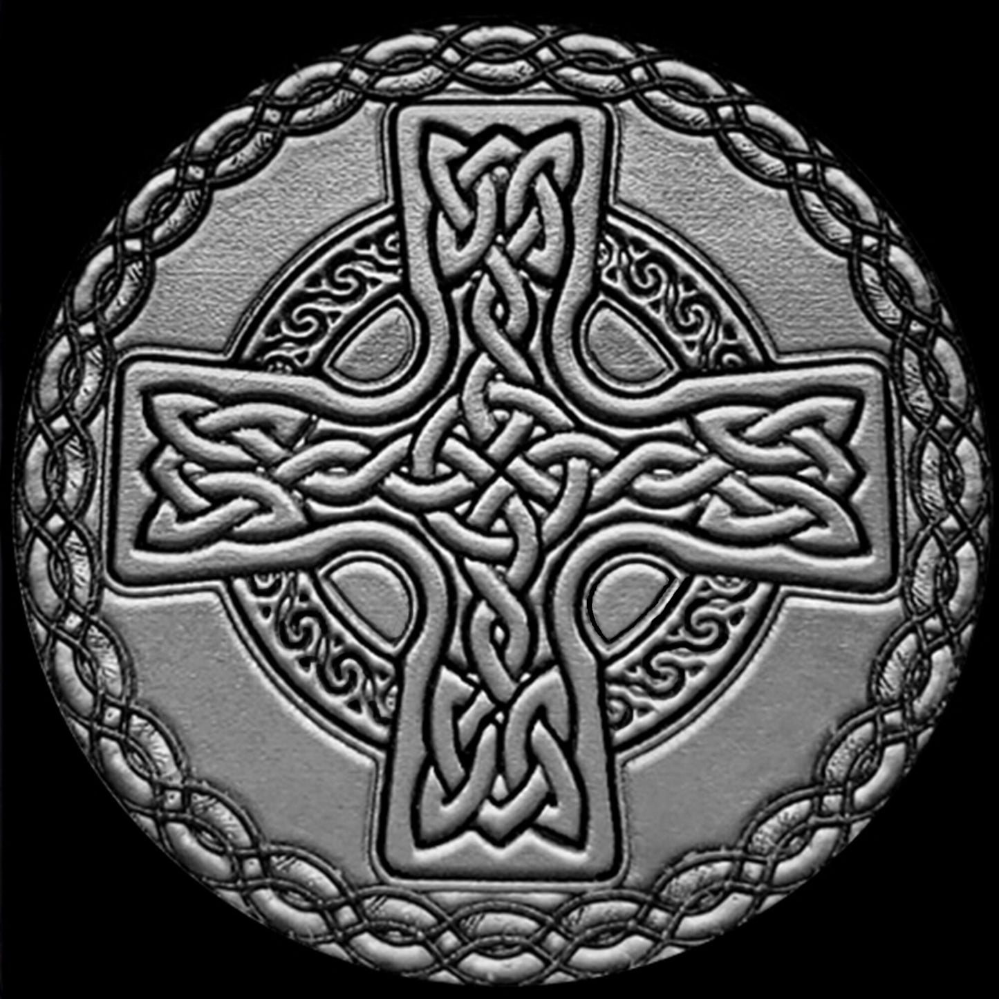 Google Pixel Watch 3 2 1 41mm Engraved Celtic Cross Watch Band Stainless Steel Tooled Black Color Bracelet Strap CC2 -A20