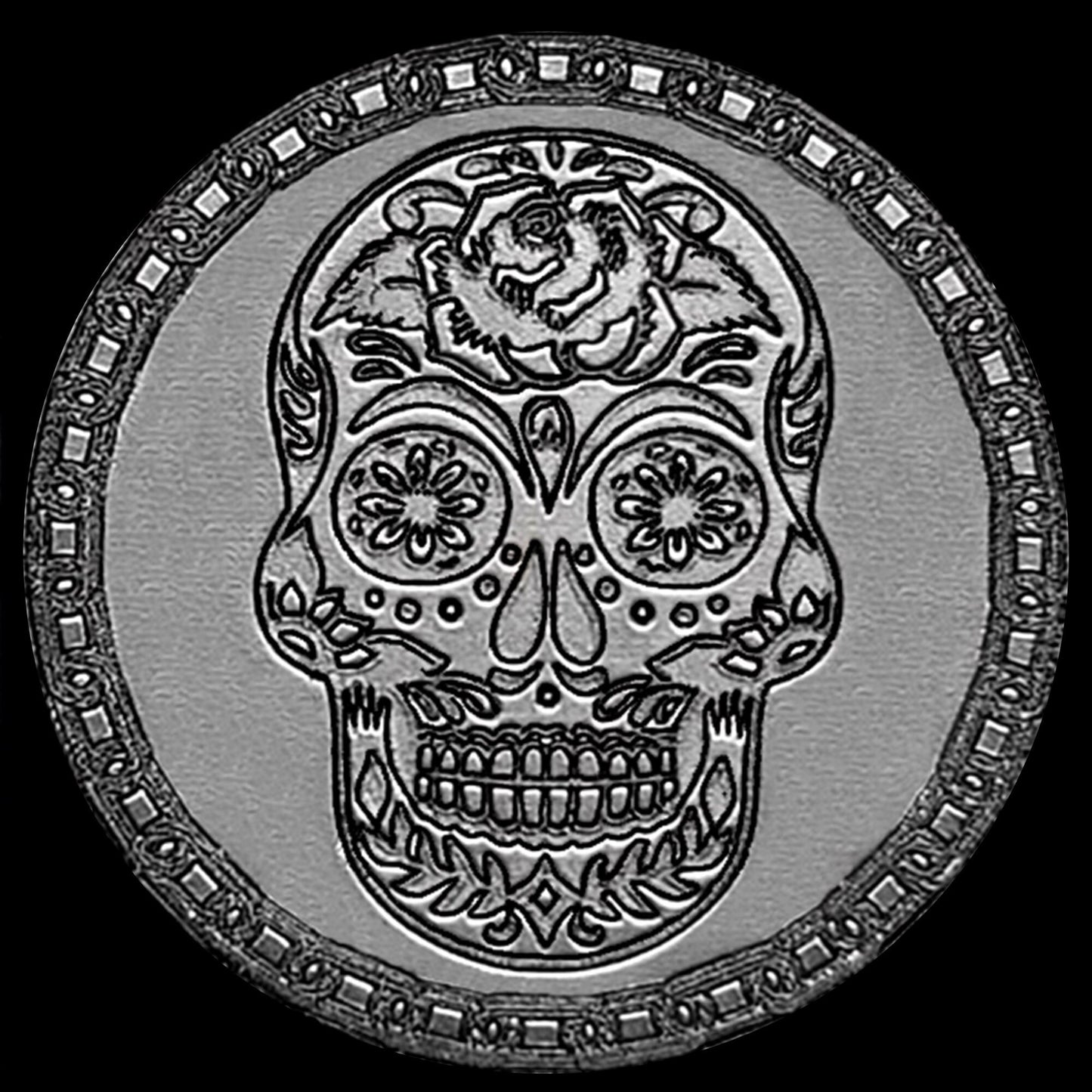Garmin Engraved Sugar Skull Band for Vivomove 3 HR Trend Luxe Sport Style D2 Air X10 Vivoactive 5 3 Venu 2 Plus Sq 2 Black Strap SS2 -A20