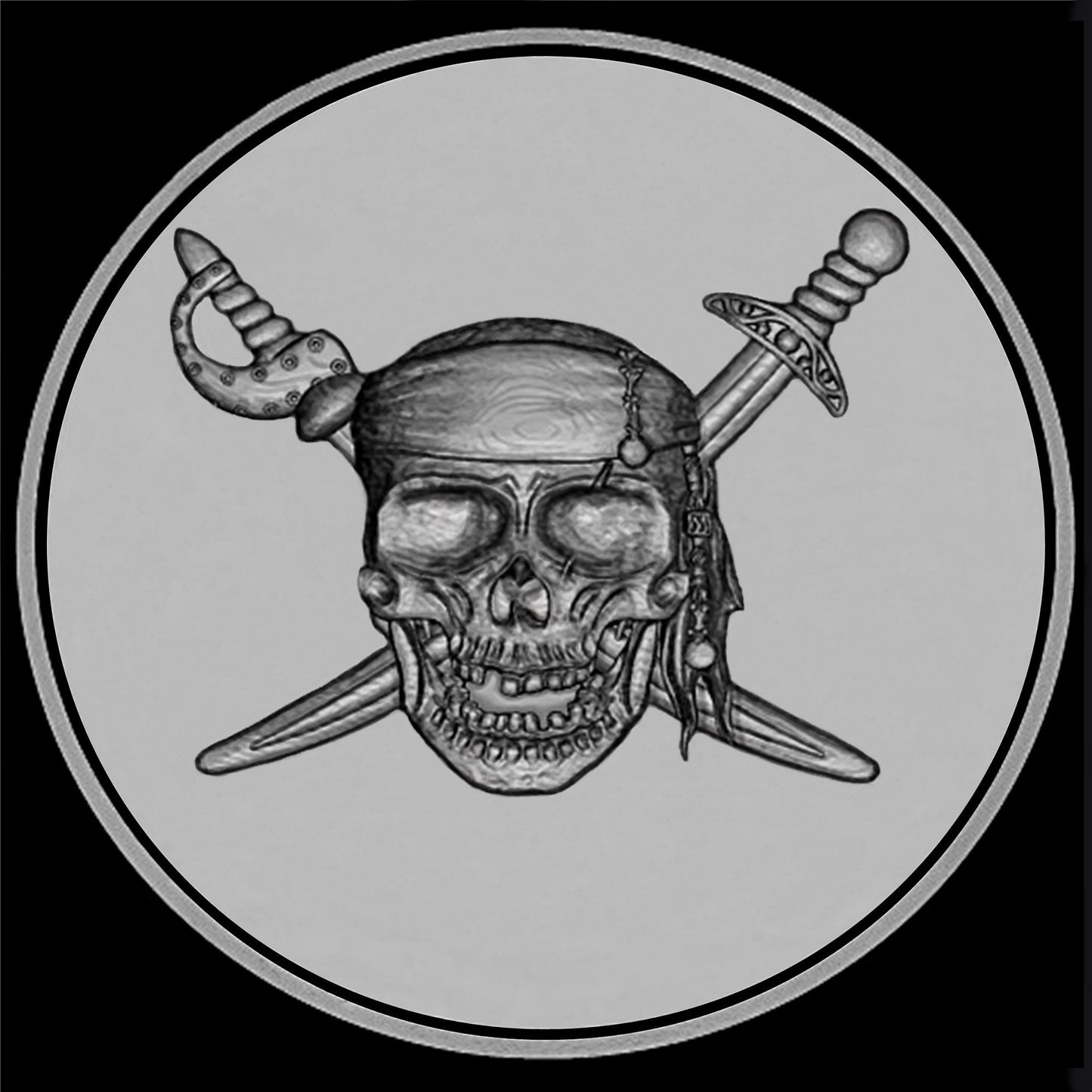 Samsung Engraved Pirate Skull Band for Watch 7 6 5 4 Classic Watch 3 Active2 40mm 41 42 43 44mm 45mm 46mm 47mm St Steel Black Strap PS2 -A20