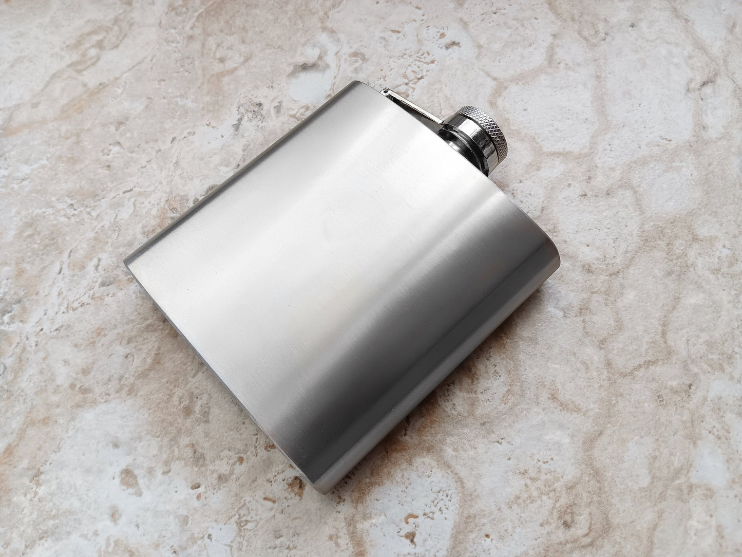 Custom Engraved Flask and Funnel Set Stainless Steel 6 oz Hip Liquor Beverage Holder Vintage Antique Style Regal Split Monogram Text
