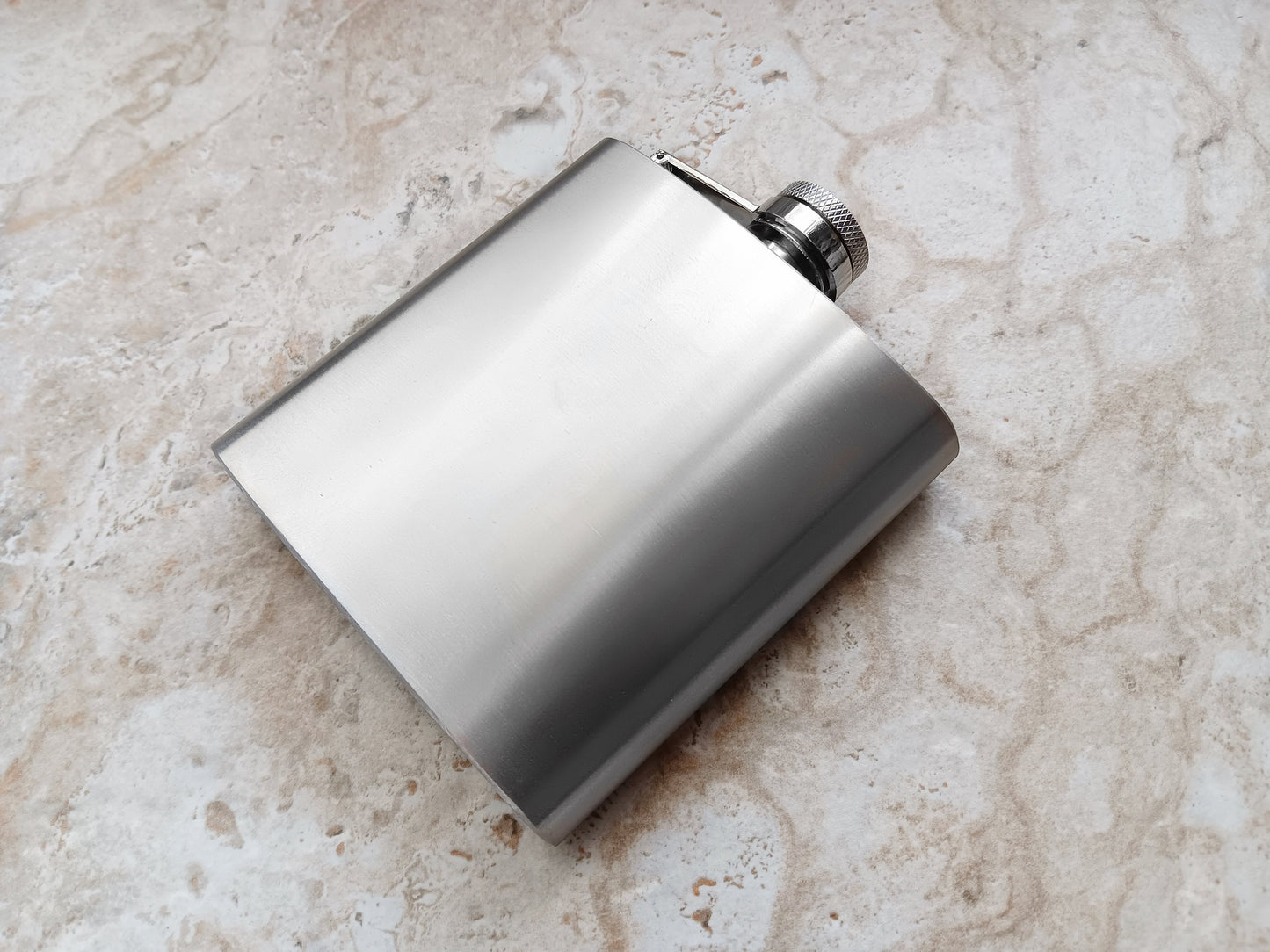 Custom Engraved Flask and Funnel Set Stainless Steel 6 oz Hip Bottle Liquor Beverage Holder Vintage Antique Style Celtic Text Great Gift