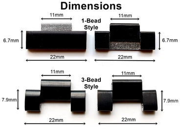 22mm 2 Links for Watch Bands Straps Stainless Steel 1 Bead 3 Bead Style Replacement with Pins Silver Black Color Link Removal Install Tool