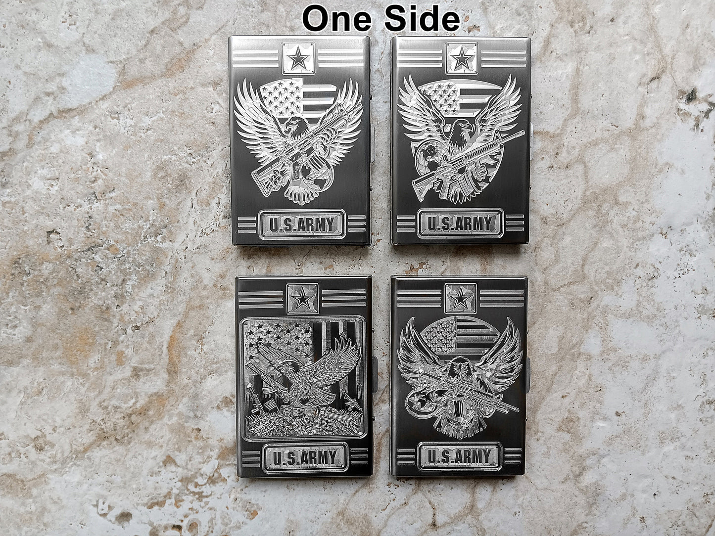 Top View of Different examples of Designs that can be engraved