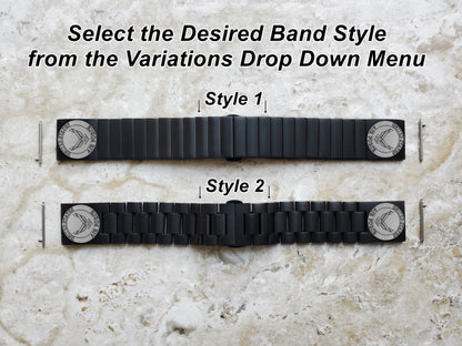 US Air Force Engraved Watch Band for Garmin Forerunner 745 265 255 Venu 3 2 Vivoactive 4 Darth Vader First Avenger Black Stainless Steel Strap AF3