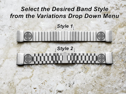Engraved Watch Band for Garmin epix Pro 51mm Foretrex 601 701 Quatix 3 6X 7X D2 Tactix 7 Instinct 2X Solar Stainless Steel Strap CC2 A26