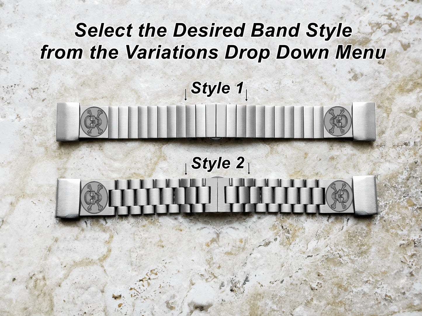 Skull Engraved Watch Band for Garmin Descent X30, Mk3i 51mm, Mk2i Mk2 Mk1, D2 Mach 2 51mm, D2 Mach 1 Pro, Fenix 8 Pro 51mm, 7X Pro 6X Pro 5X Plus Fenix 3 Stainless Steel Strap SC2 A26