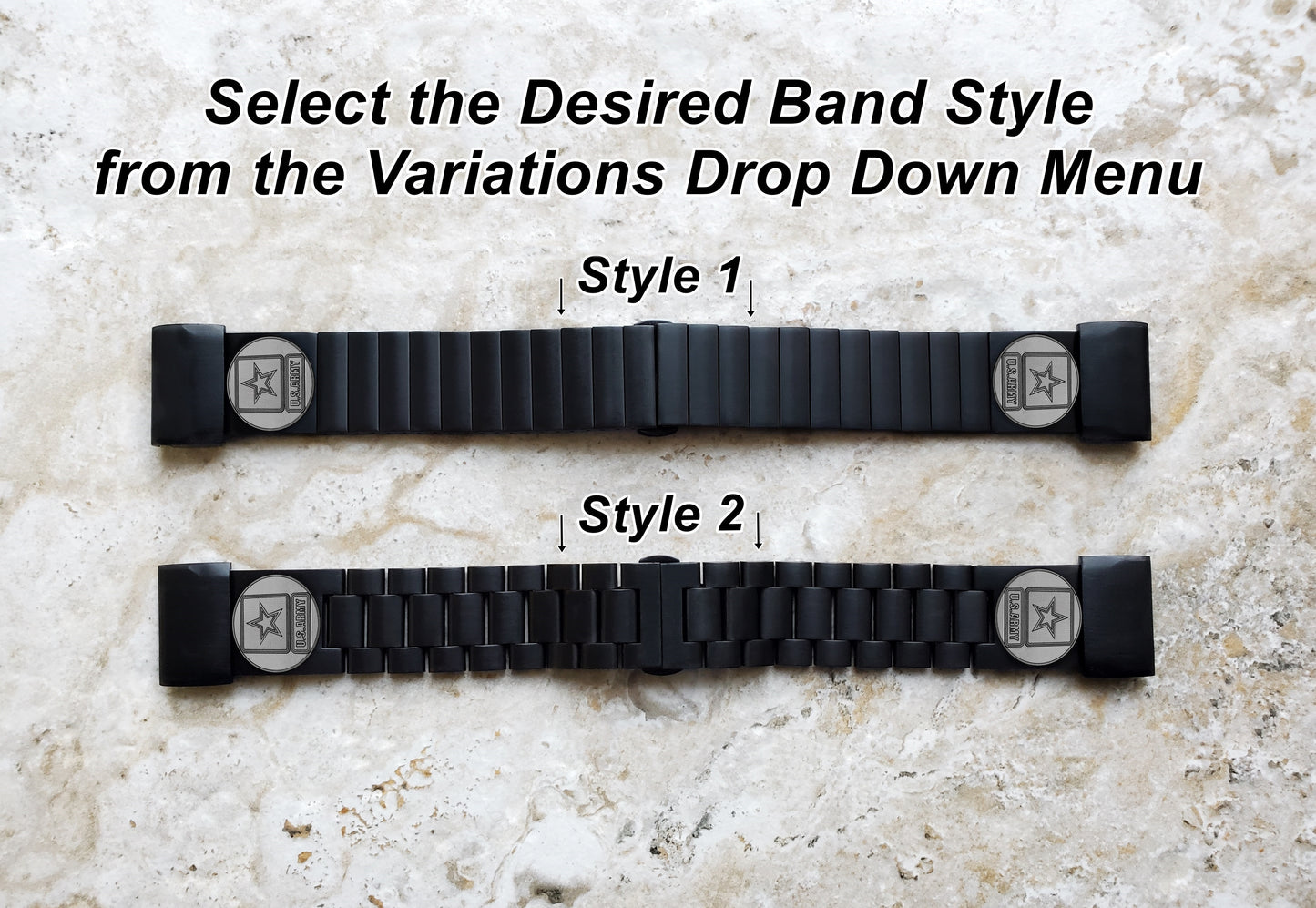 US Army Engraved Watch Band for Garmin epix Pro 51mm Foretrex 601 701 Quatix 3 6X 7X D2 Tactix 7 Instinct 2X Solar Black Stainless Steel Strap US1 -A26