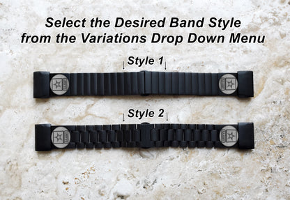 US Army Engraved Watch Band for Garmin epix Pro 51mm Foretrex 601 701 Quatix 3 6X 7X D2 Tactix 7 Instinct 2X Solar Black Stainless Steel Strap US1 -A26