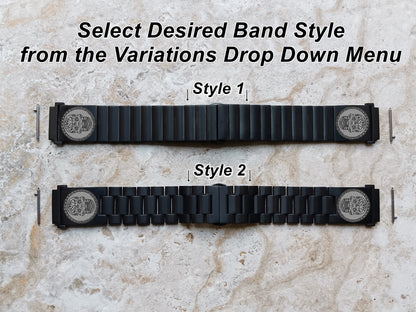 Garmin Engraved Sugar Skull Band for Vivomove 3 HR Trend Luxe Sport Style D2 Air X10 Vivoactive 5 3 Venu 2 Plus Sq 2 Black Stainless Steel Strap SS2 -A20