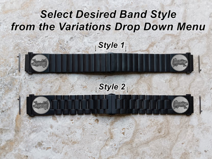 Garmin Engraved Lady Justice Band for Vivomove 3 HR Trend Luxe Sport Style D2 Air X10 Vivoactive 5 3 Venu 2 Plus Sq 2 Black Stainless Steel Strap BJ2 -A20