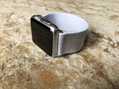 Apple Silver White Sparkling Stretch Elastic Band Strap for iWatch Ultra 2 49mm and 9 8 Series 41mm 45mm Case Fancy Bracelet