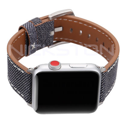 Apple AP-JD4 Highly Resistance for Watch 38mm 40 41mm 42mm 44mm 45mm 49mm Case Ultra 2 9 8 7 SE 6 5 4 3 2 1 Series Coated Leather Jeans Band