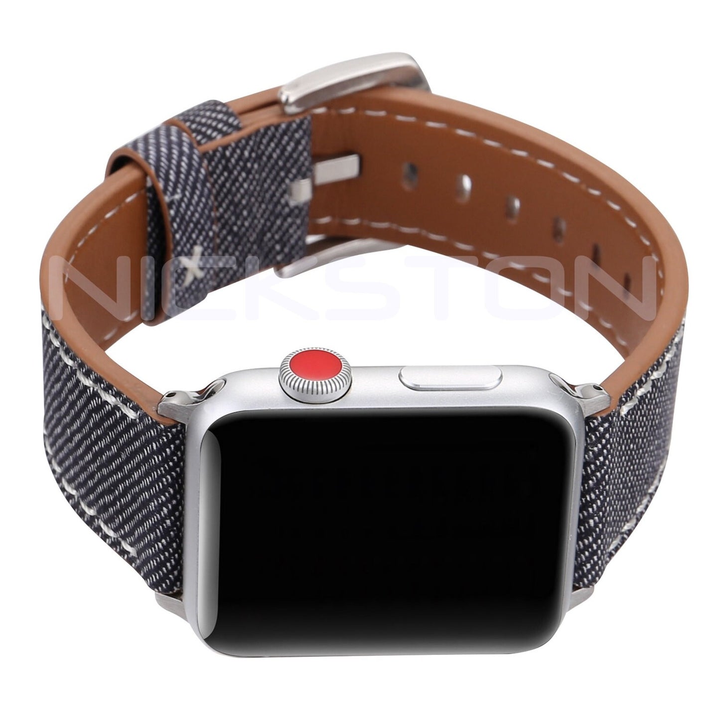 Apple AP-JD4 Highly Resistance for iWatch Ultra 2 49mm and 9 8 Series 41mm 45mm Case Coated Soft Leather Jeans Band Bracelet Strap