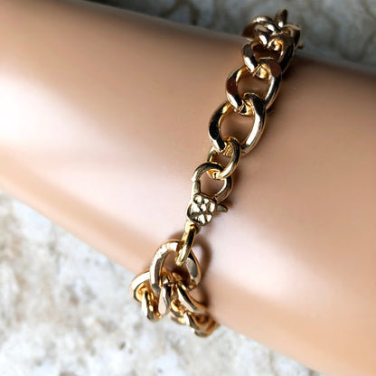 Apple Watch Ultra 2 and 9 8 Series Bracelet Band for iWatch 41mm 45mm 49mm Gold Color Two Tones CB Chain Link Handmade Fashion Jewelry Strap