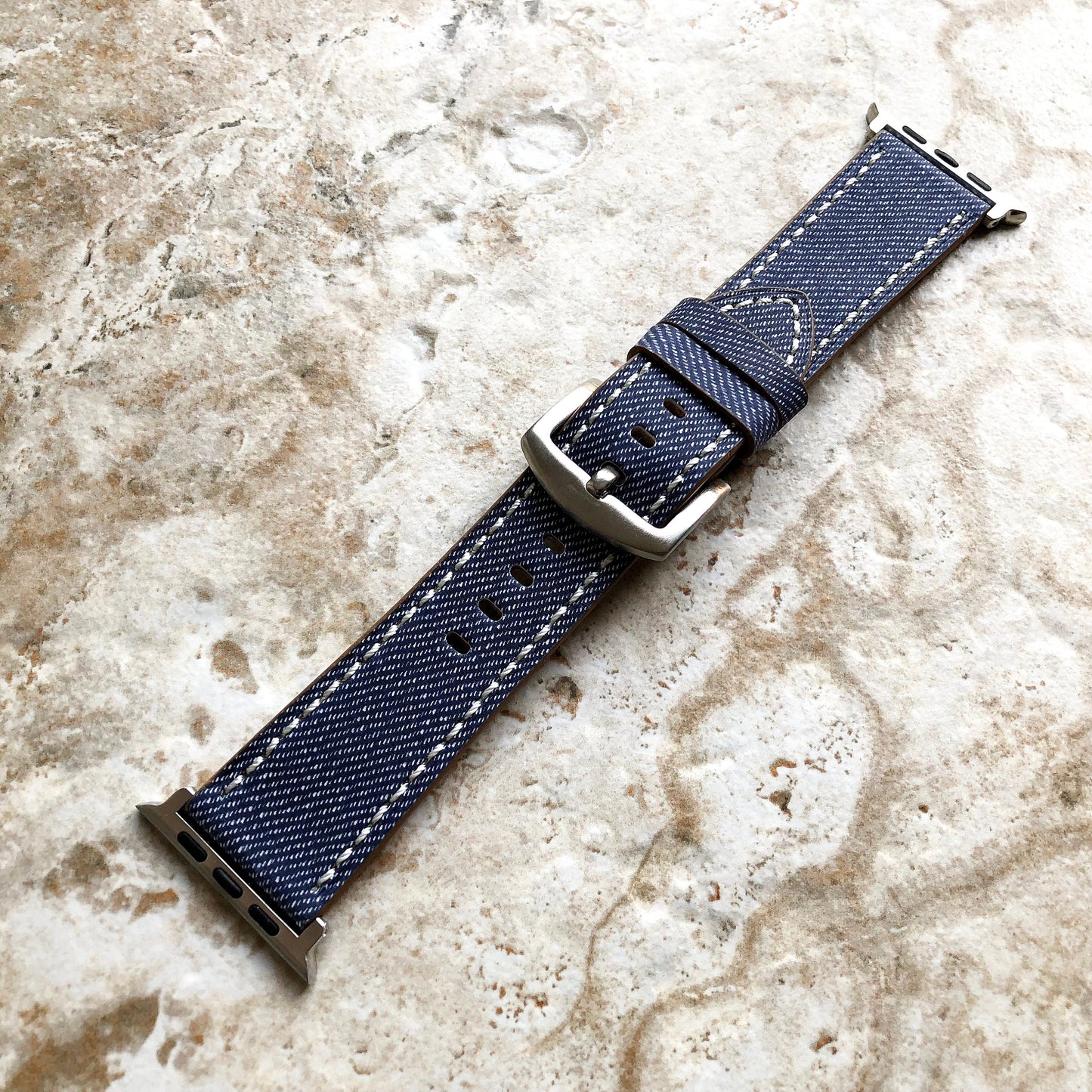 Apple AP-JB3 Highly Resistance Coated Soft Leather Print Jeans Band Strap for iWatch Ultra 2 49mm and 9 8 Series 41mm 45mm Case Bracelet