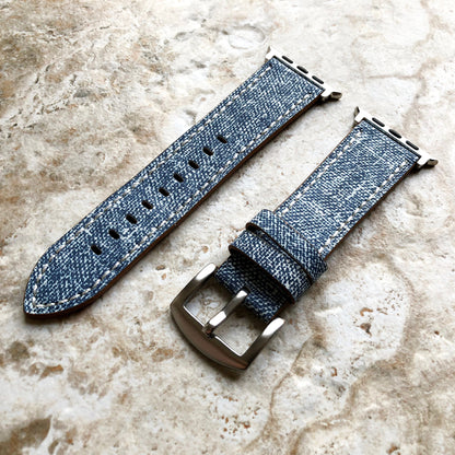 Apple AP-JLB2 Highly Resistance for iWatch All Series All Series 38mm 40mm 41mm 42mm 44mm 45mm 49mm Coated Leather Print Jeans Band Straps