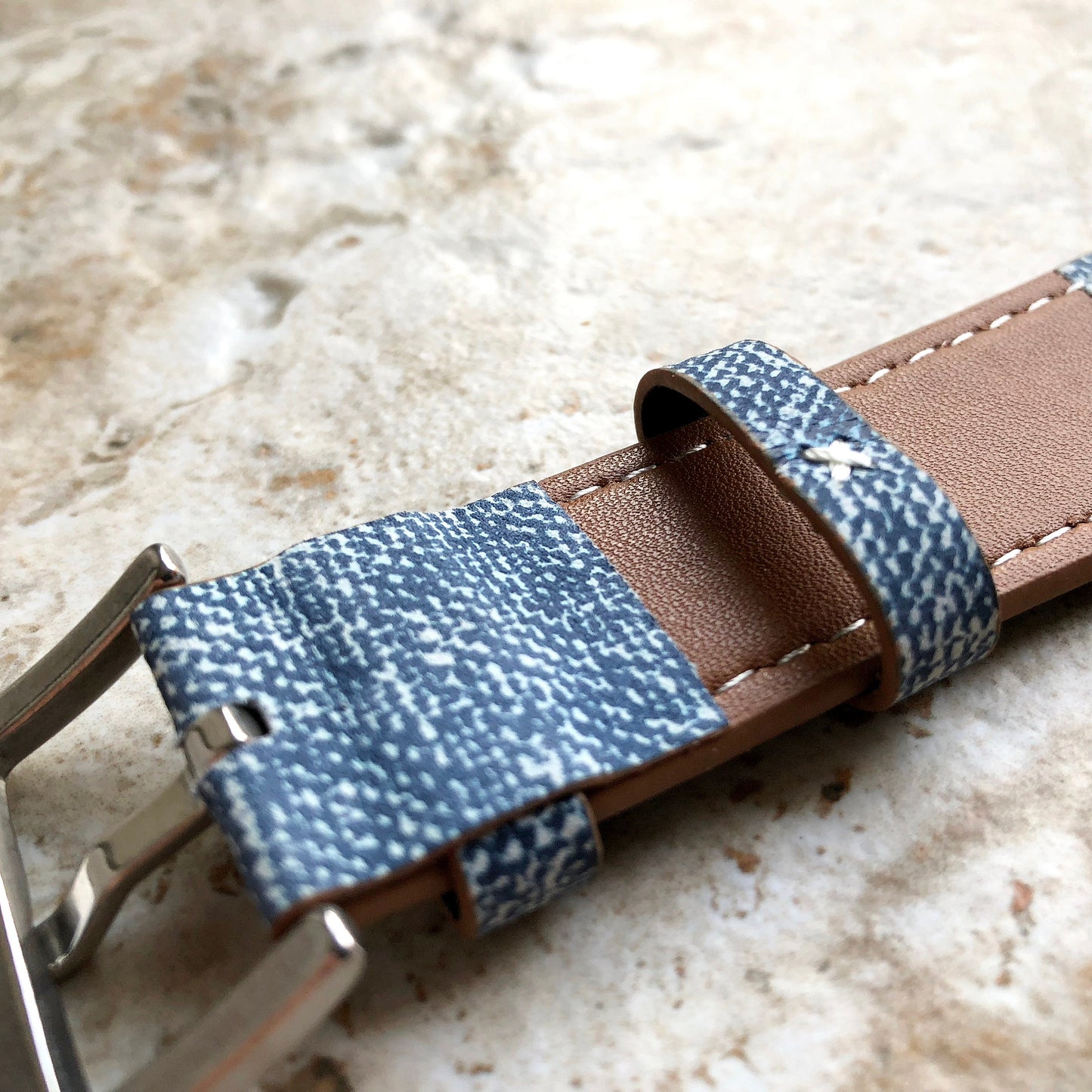 Apple AP-JLB2 Highly Resistance for iWatch All Series All Series 38mm 40mm 41mm 42mm 44mm 45mm 49mm Coated Leather Print Jeans Band Straps