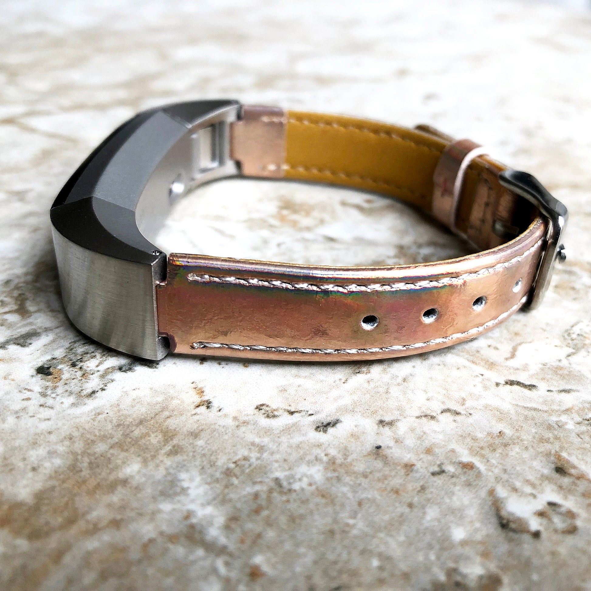 Fitbit Alta HR Stylish Modern Elegant Soft Leather Band Strap with Stitching Details Quick Release Adapters Included Ready to Attach MSL