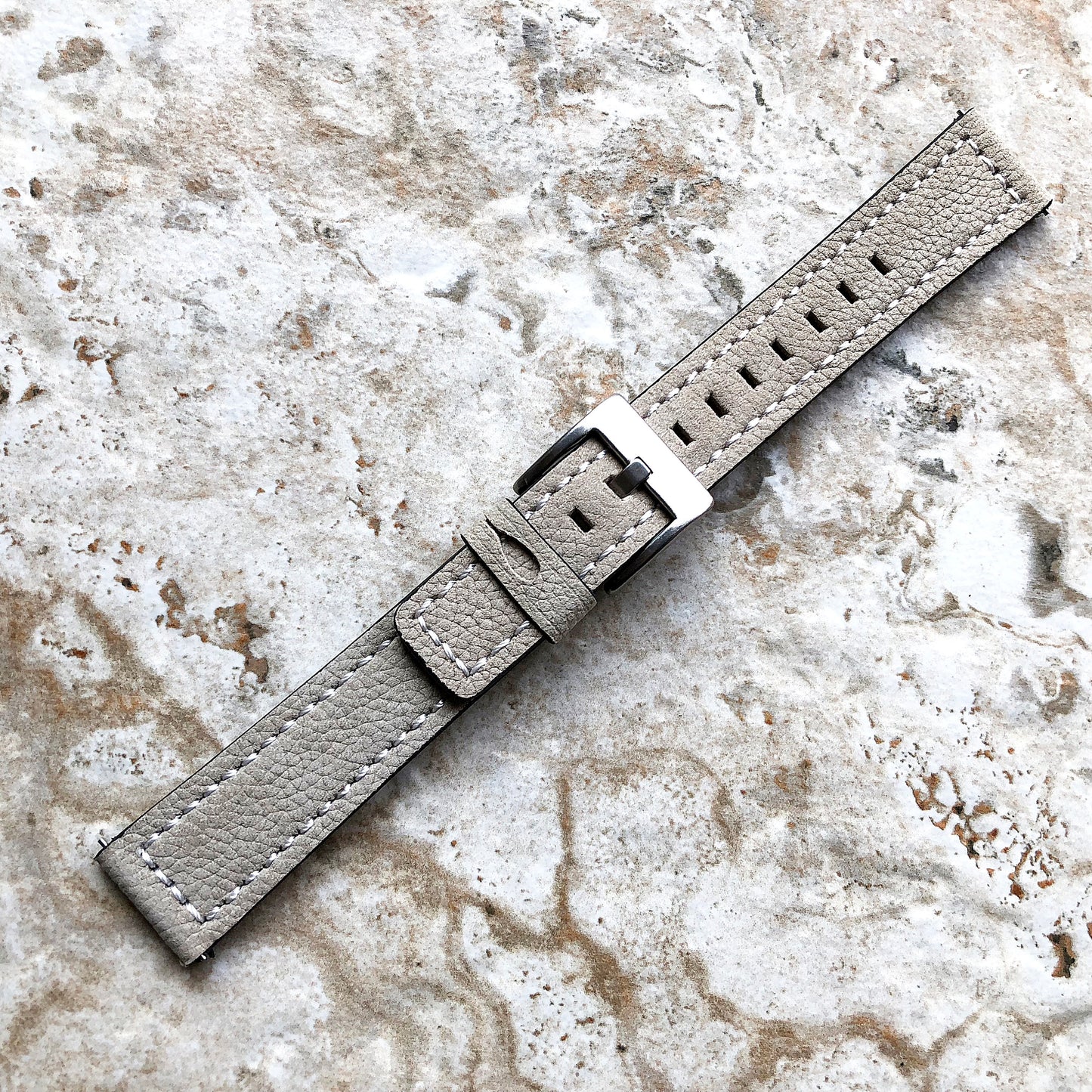 Garmin Gray Suede Stitched Band for D2 Delta S Instinct 2S Descent Mk2S Mk3 Mk3i 43mm Approach S70 42mm Leather Quick Fit Watch Strap A20B18