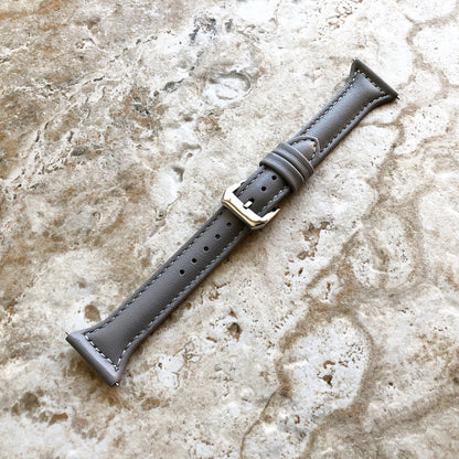 22mm Gray Slim and Elegant Soft Leather Watch Strap Band for Wrist Hand Watches - Quick Release Pins Included Easy and Ready to Attach