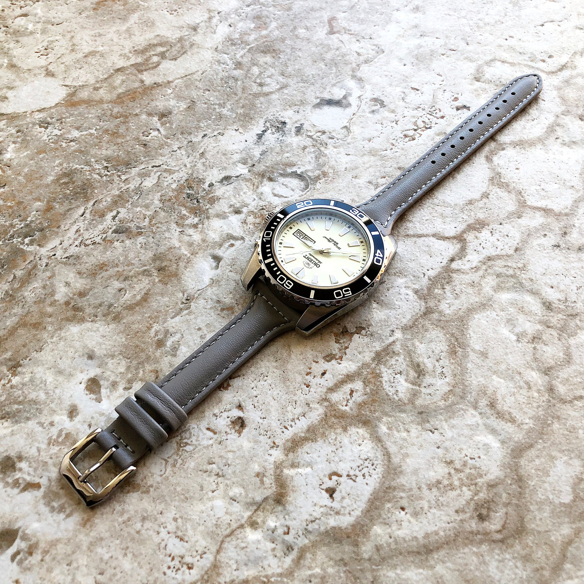 22mm Gray Slim and Elegant Soft Leather Watch Strap Band for Wrist Hand Watches - Quick Release Pins Included Easy and Ready to Attach