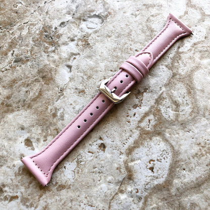 22mm Pink Slim and Elegant Soft Leather Watch Strap Band for Wrist Hand Watches - Quick Release Pins Included Easy and Ready to Attach