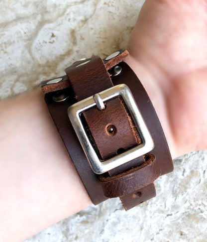 Apple Watch Band for iWatch All Series 7 SE 6 5 4 3 2 1 Case 38mm 40mm 41mm 42mm 44mm 45mm Brown Leather Bracelet Rockstyle Watchband