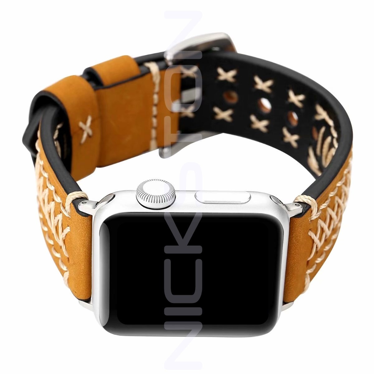 Apple Light Brown Three Layers Band for iWatch All Series 38mm 40mm 41mm 42mm 44mm 45mm 49mm Soft Leather Band Strap Bracelet Hand Stitched