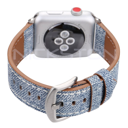 Apple AP-JLB2 Highly Resistance for iWatch All Series All Series 38mm 40mm 41mm 42mm 44mm 45mm 49mm Coated Leather Print Jeans Band Straps