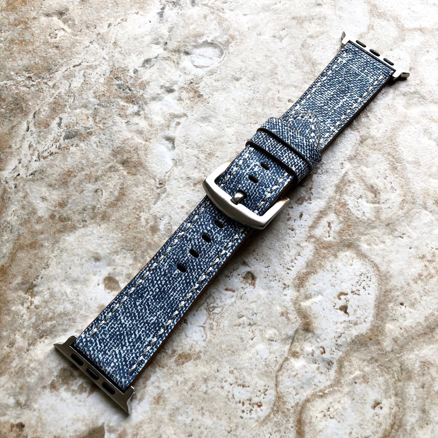 Apple AP-JLB2 Highly Resistance for iWatch All Series All Series 38mm 40mm 41mm 42mm 44mm 45mm 49mm Coated Leather Print Jeans Band Straps