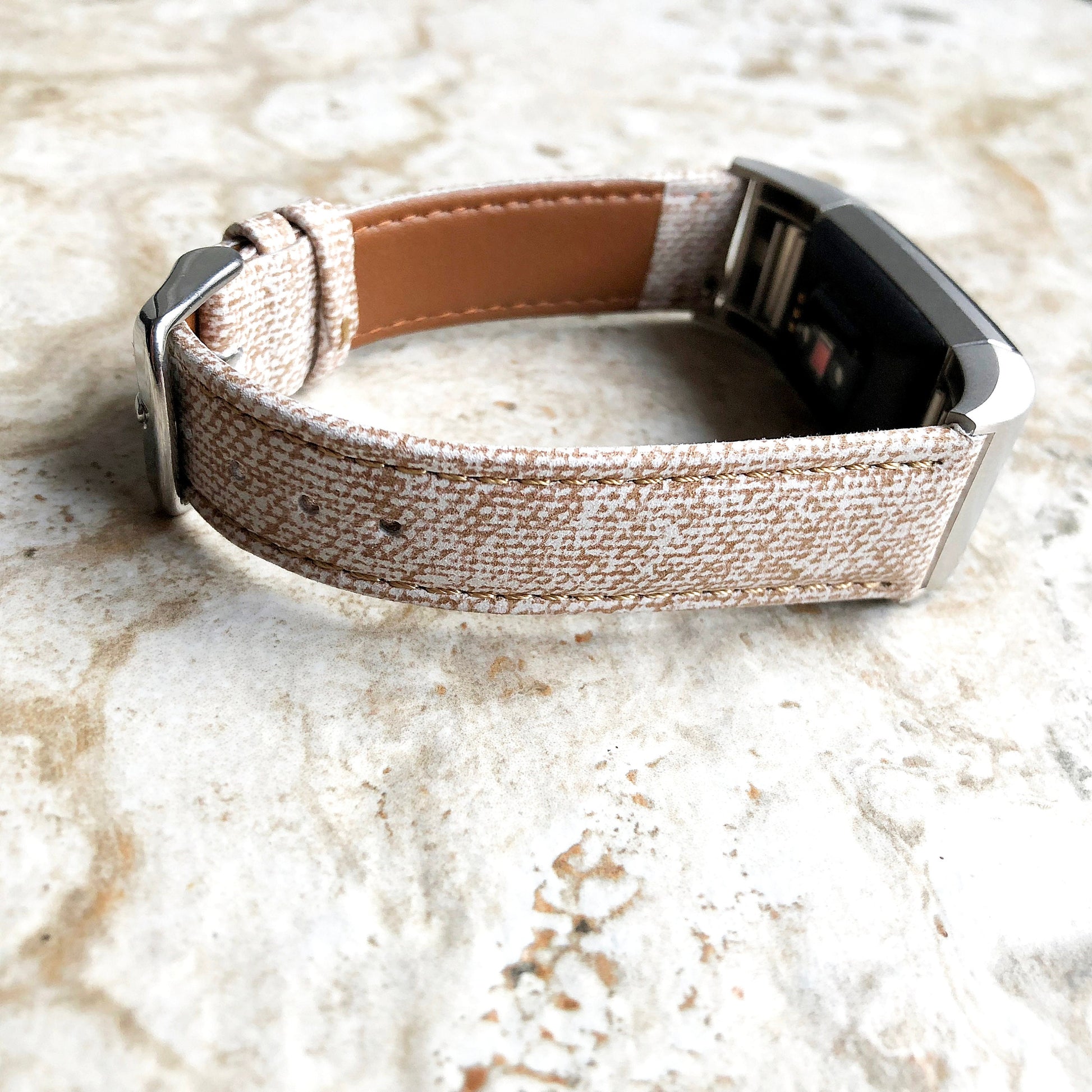 Fitbit Charge 2 JW1-CH2 Soft Leather Jeans Band Strap Compatible with Fitness Tracker Replacement Wristband Bracelet Adapters Quick Release