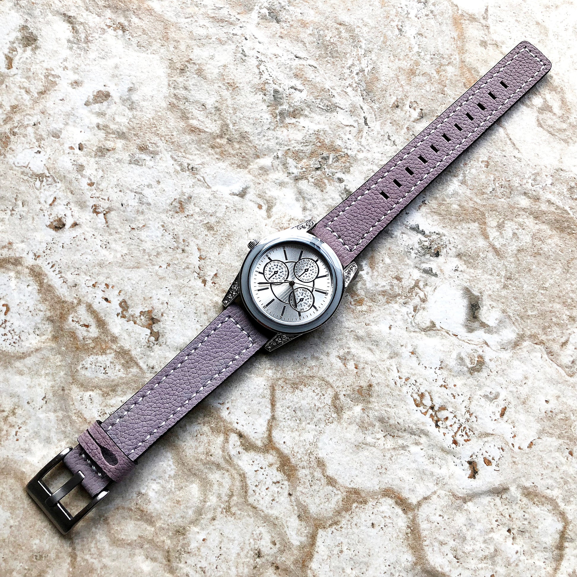Garmin Purple Suede Stitched Band for epix Pro Gen 2 42mm and fenix 6S Pro 5S fenix 5S Plus Leather Quick Fit Bracelet Watch Strap A20B18