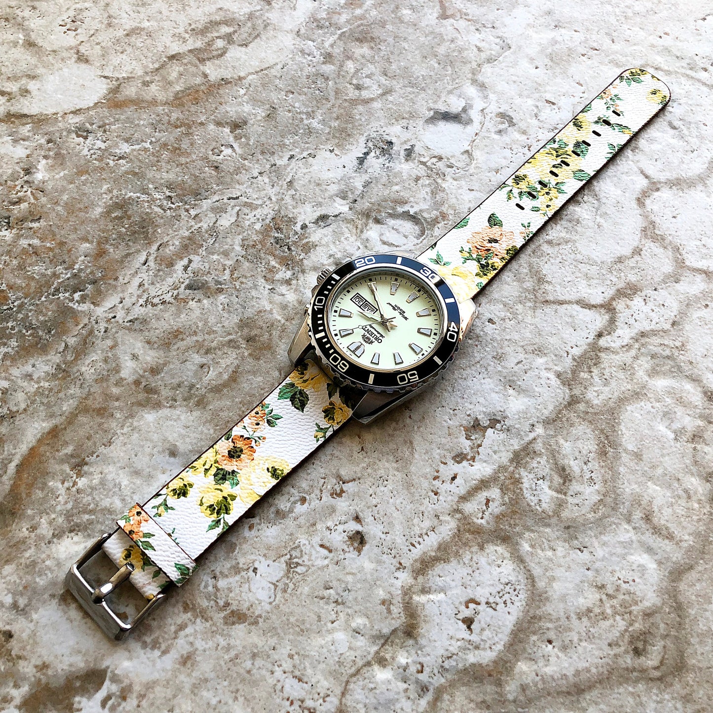 Garmin Yellow Floral FL-1 Leather Band for Forerunner 745 265 255 Venu 3 2 Darth Vader First Avenger Vivoactive 4 Strap Quick Release B22