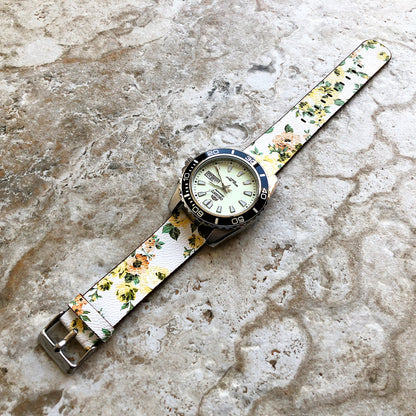 Garmin Yellow Floral FL-1 Leather Band for Forerunner 745 265 255 Venu 3 2 Darth Vader First Avenger Vivoactive 4 Strap Quick Release B22