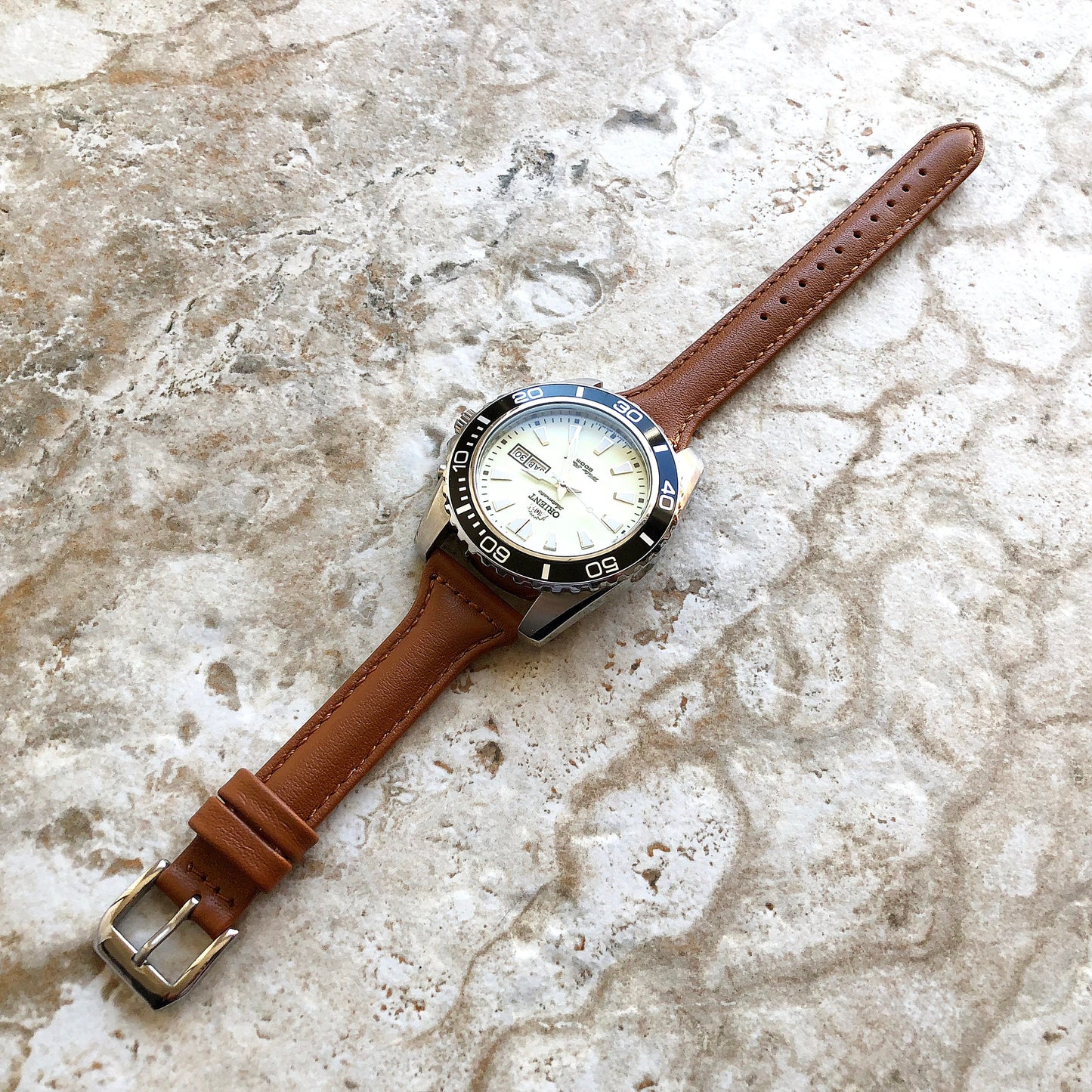 22mm Brown Slim and Elegant Soft Leather Watch Strap Band for Wrist Hand Watches - Quick Release Pins Included Easy and Ready to Attach