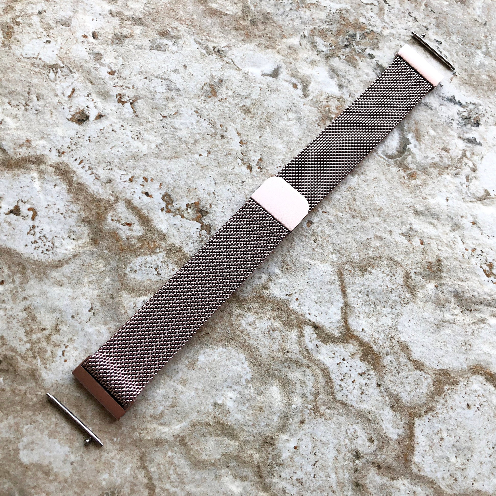Garmin Pink Rose Gold Color Band for Forerunner 265S 255S Captain Marvel Rey Venu 3S 2S Vivoactive 4S Vivomove 3S St Steel Milanese -B18