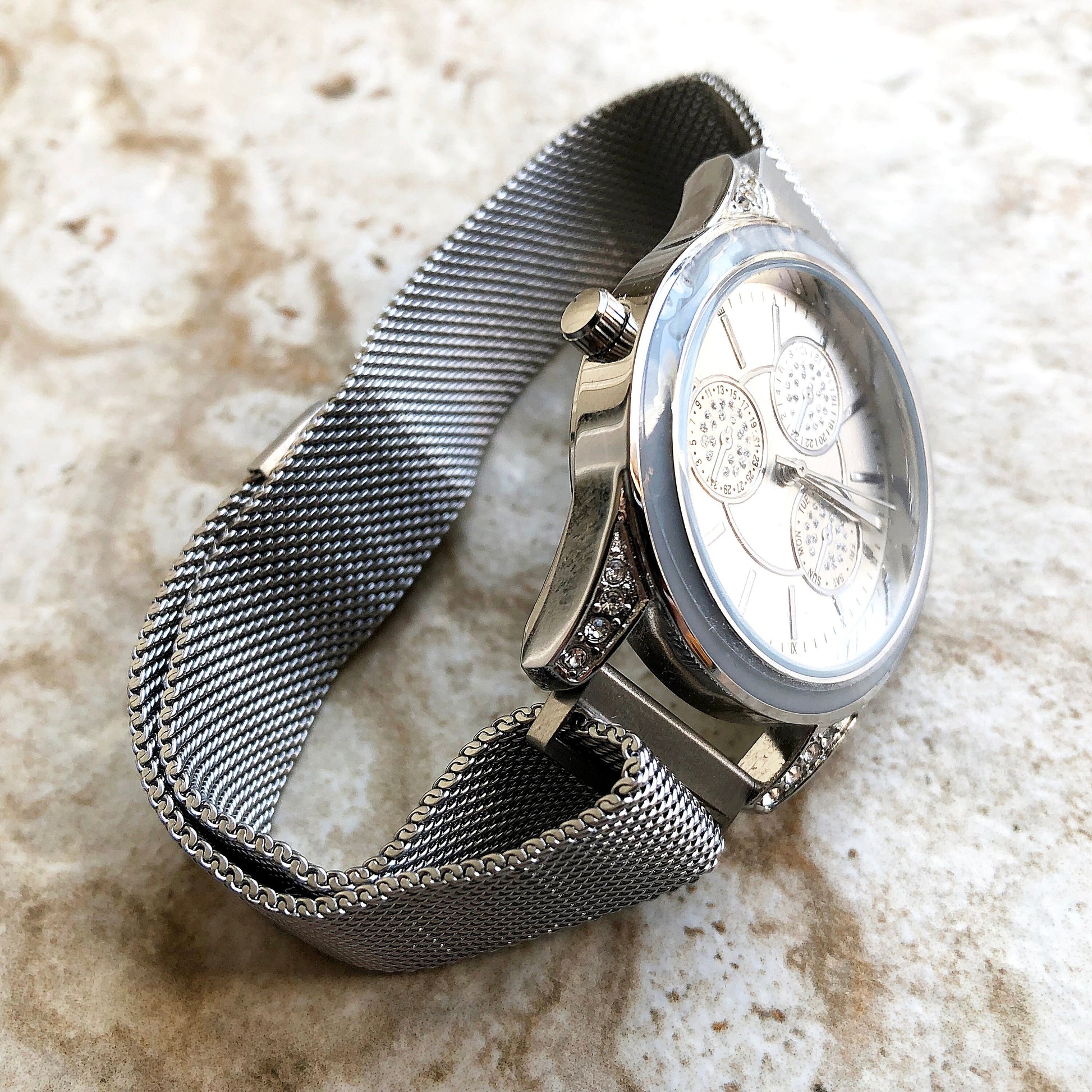 Garmin Silver Color Band Strap for Forerunner 265S 255S Captain Marvel Rey Venu 3S 2S Vivoactive 4S Vivomove 3S St Steel Milanese -B18