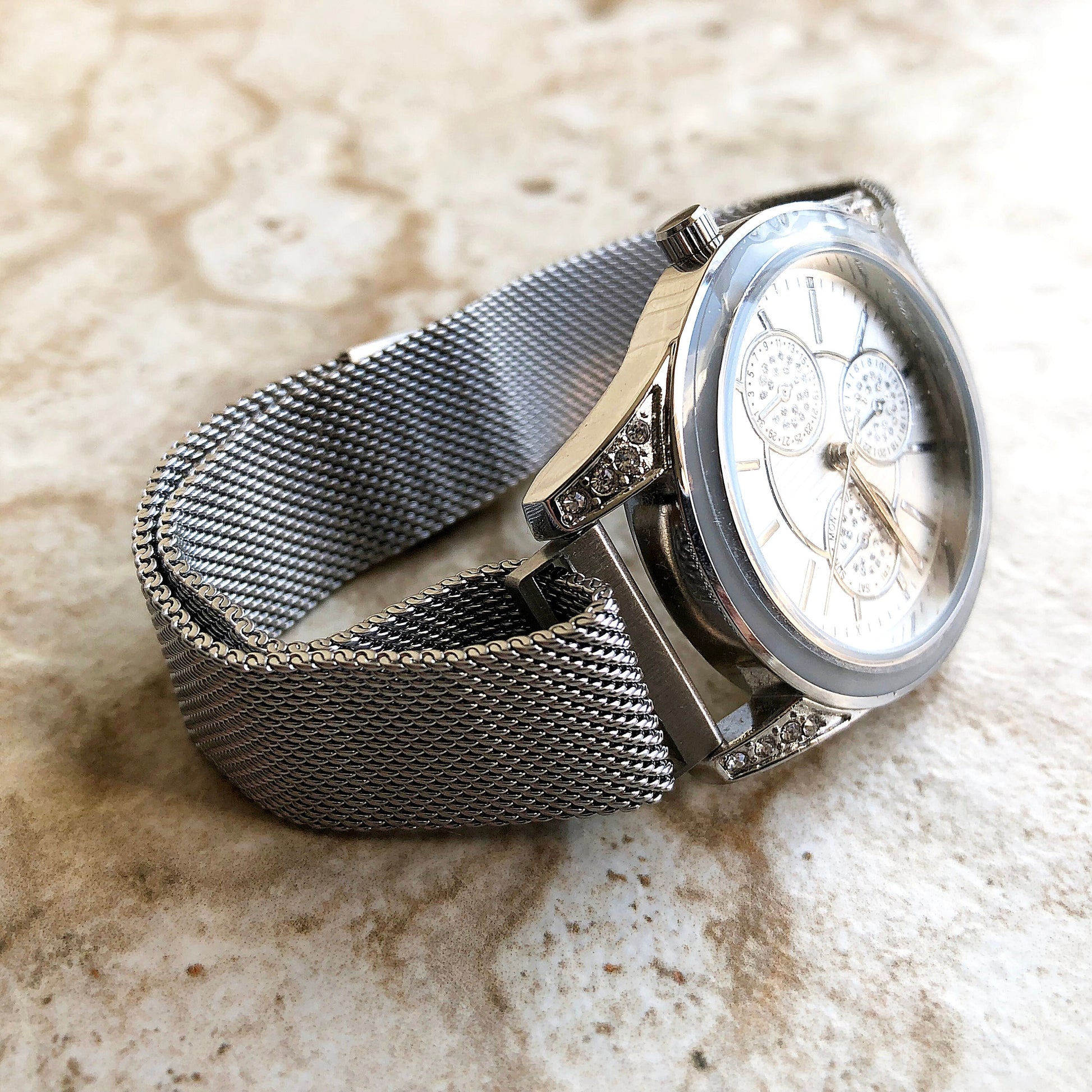 Garmin Silver Color Band Strap for Forerunner 265S 255S Captain Marvel Rey Venu 3S 2S Vivoactive 4S Vivomove 3S St Steel Milanese -B18